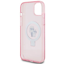 Заредете изображение във визуализатора на галерията – Original faceplate case KARL LAGERFELD KLHMP15MHMRSKCP for iPhone 15 Plus (Magsafe / Ringstand KC / pink)
