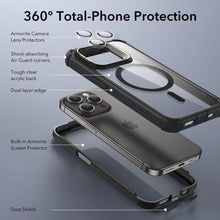 Заредете изображение във визуализатора на галерията – ESR Armor Tough Kickstand Halolock Case with MagSafe for iPhone 15 Pro - Transparent &amp; Black
