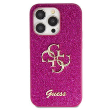 Заредете изображение във визуализатора на галерията – Original faceplate case GUESS GUHCP15LHG4SGU for iPhone 15 Pro (Fixed Glitter Big 4G / purple)
