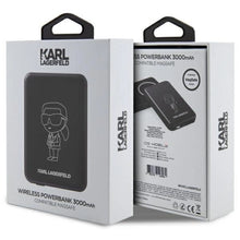 Заредете изображение във визуализатора на галерията – Karl Lagerfeld Inductive power bank KLPBMKIOTTGK 5W 3000mAh black/black Ikonik MagSafe
