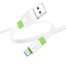 Заредете изображение във визуализатора на галерията – Borofone Cable BX89 Union - USB to Micro USB - 2,4A 1 metre white-green
