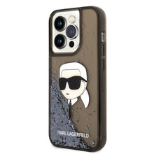 Заредете изображение във визуализатора на галерията – Original Pouch KARL LAGERFELD Glitter Karl Head KLHCP14LLNKHCK for Iphone 14 Pro black
