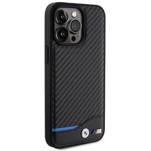 Заредете изображение във визуализатора на галерията – Original Case BMW Leather Carbon BMHCP15X22NBCK for Iphone 15 Pro Max Black
