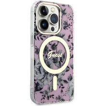 Заредете изображение във визуализатора на галерията – Guess GUHMP14XHCFWSP iPhone 14 Pro Max 6.7" pink/pink hardcase Flower MagSafe
