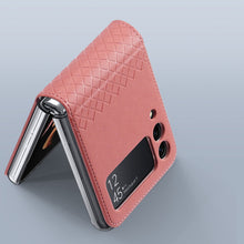 Заредете изображение във визуализатора на галерията – Dux Ducis Bril case for Samsung Galaxy Z Flip 3 cover made of ecological leather pink
