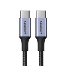 Заредете изображение във визуализатора на галерията – Ugreen cable USB Type C - USB Type C Power Delivery 100W Quick Charge FCP 5A 3m gray cable (90120 US316)

