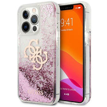 Заредете изображение във визуализатора на галерията – Guess GUHCP13LLG4GPI iPhone 13 Pro / 13 6,1" różowy/pink hardcase 4G Big Liquid Glitter
