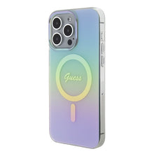 Заредете изображение във визуализатора на галерията – Original Case GUESS IML Iridescent Magsafe hardcase GUHMP15XHITSQ for Iphone 15 Pro Max turquoise
