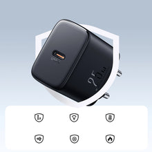 Заредете изображение във визуализатора на галерията – Joyroom JR-TCF11 fast charger up to 25W + USB-C / USB-C cable 1m - black
