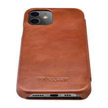 Заредете изображение във визуализатора на галерията – iCarer Curved Edge Vintage Folio leather case iPhone 12 Pro Max brown (RIX1202 brown)
