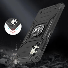 Заредете изображение във визуализатора на галерията – Wozinsky Ring Armor Case Kickstand Tough Rugged Cover for Samsung Galaxy A32 5G black
