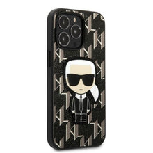 Заредете изображение във визуализатора на галерията – Karl Lagerfeld KLHCP13XPMNIKBK iPhone 13 Pro Max 6.7" hardcase black/black Monogram Ikonik Patch
