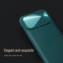 Заредете изображение във визуализатора на галерията – Nillkin CamShield S Leather Magnetic Case for Iphone 14 Pro Max green
