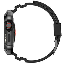 Заредете изображение във визуализатора на галерията – Kingxbar CYF134 2in1 Rugged Case for Apple Watch SE, 6, 5, 4 (44 mm) Stainless Steel with Strap Black
