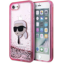Заредете изображение във визуализатора на галерията – Karl Lagerfeld KLHCI8LNKHCP iPhone 7/8/ SE 2020/2022 pink/pink hardcase Glitter Karl Head
