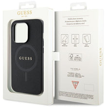 Заредете изображение във визуализатора на галерията – Original Case GUESS hardcase Saffiano MagSafe GUHMP14XPSAHMCK for Iphone 14 Pro Max black
