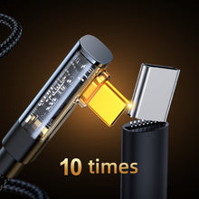Заредете изображение във визуализатора на галерията – Joyroom USB C cable angled - USB for fast charging and data transfer 3A 1.2 m black (S-UC027A6)
