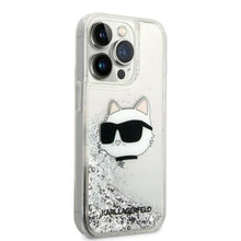 Заредете изображение във визуализатора на галерията – Karl Lagerfeld KLHCP14XLNHCS iPhone 14 Pro Max 6.7" silver/silver hardcase Glitter Choupette Head
