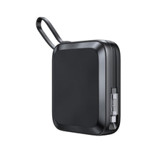 Заредете изображение във визуализатора на галерията – Joyroom induction power bank 10000mAh Icy Series 22.5W with built-in USB C cable black (JR-L006)
