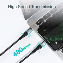 Заредете изображение във визуализатора на галерията – USB-C - Lightning Choetech IP0042 MFi cable 480Mb/s 3A 3m - black
