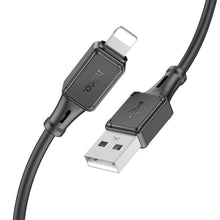 Заредете изображение във визуализатора на галерията – HOCO cable USB to iPhone Lightning 8-pin 2,4A Assistant X101 black (30pcs/box)
