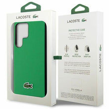 Заредете изображение във визуализатора на галерията – Original Pouch LACOSTE hardcase Iconic Petit Pique MagSafe LCHMS24LPVCN for Samsung Galaxy S24 Ultra Green
