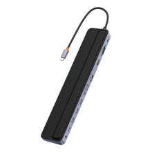 Заредете изображение във визуализатора на галерията – Baseus EliteJoy Gen2 11-Port Type-C HUB Adapter Dark gray（Type-C to HDMI*1+USB3.0*3+PD*1+VGA*1+SD/TF*1+RJ45*1+Type-C Data*1+3.5mm*1）
