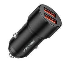 Заредете изображение във визуализатора на галерията – Borofone Car charger BZ19 Wisdom - 2xUSB - 12W black
