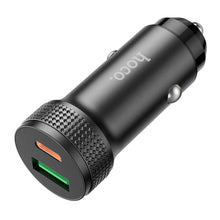 Заредете изображение във визуализатора на галерията – HOCO car charger USB QC 18W + Type C 20W PD38W Z49B Level black
