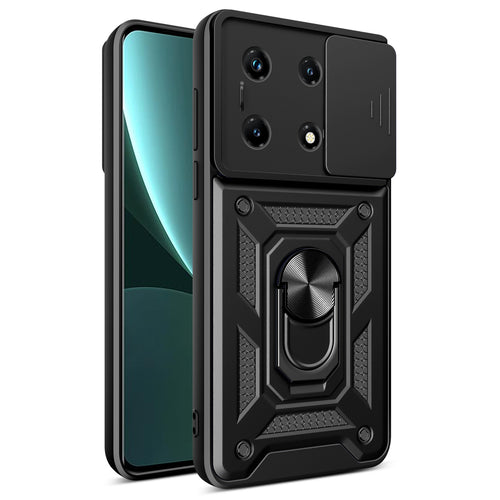 Hybrid Armor Camshield Case for Infinix Note 30 Pro with Camera Protector - Black