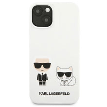 Заредете изображение във визуализатора на галерията – Karl Lagerfeld KLHCP13SSSKCW iPhone 13 mini 5,4" hardcase biały/white Silicone Karl &amp; Choupette

