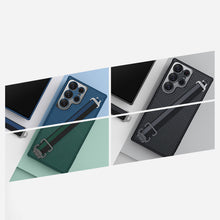 Заредете изображение във визуализатора на галерията – Nillkin Strap Case for Samsung Galaxy S23 Ultra Armored case with a wrist strap green
