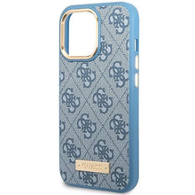 Заредете изображение във визуализатора на галерията – Guess 4G Logo Plate MagSafe case for iPhone 14 Pro Max - blue
