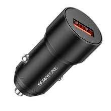 Заредете изображение във визуализатора на галерията – Borofone Car charger BZ19A Wisdom - USB - QC 3.0 18W black
