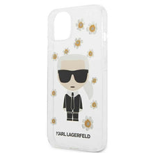 Заредете изображение във визуализатора на галерията – Оригинален гръб karl lagerfeld за iphone 13 mini (flower ikonik / transparent) - TopMag
