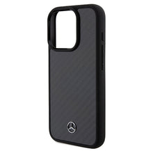 Заредете изображение във визуализатора на галерията – Original Case MERCEDES hardcase Carbon Fiber Dynamic MEHCP15LRCABK for Iphone 15 Pro Black
