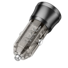 Заредете изображение във визуализатора на галерията – Borofone Car charger BZ25 Journey - USB + Type C - PD38W 3A black
