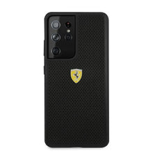 Заредете изображение във визуализатора на галерията – Original faceplate case FERRARI FESPEHCS21LBK for SAMSUNG S21 Ultra (On Track Perforated / black)
