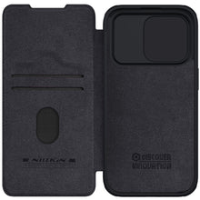 Заредете изображение във визуализатора на галерията – Nillkin Qin Pro Leather Flip Camera Cover Case for iPhone 15 Pro - Black
