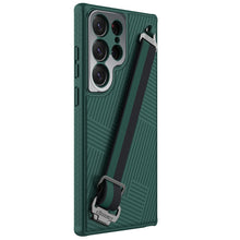 Заредете изображение във визуализатора на галерията – Nillkin Strap Case for Samsung Galaxy S23 Ultra Armored case with a wrist strap green
