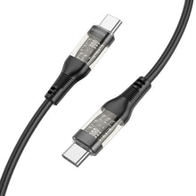 Заредете изображение във визуализатора на галерията – Borofone Cable BU37 Transparent Exploration - Type C to Type C - 60W 1,2 metres black

