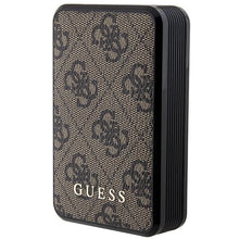 Заредете изображение във визуализатора на галерията – Guess Powerbank 18W GUPB10DP4GEGW 10000mAh brown/brown 4G Leather Metal Logo
