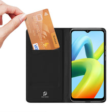 Заредете изображение във визуализатора на галерията – Dux Ducis Skin Pro Case for Xiaomi Redmi A1+ Flip Card Wallet Stand Black
