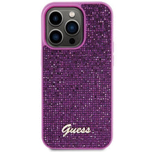 Заредете изображение във визуализатора на галерията – Guess Disco Metal Script case for iPhone 15 Pro - pink
