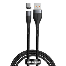 Заредете изображение във визуализатора на галерията – Baseus Zinc magnetic USB cable - USB Type C (charging 3 A / data 480 Mbps) Quick Charge AFC 1 m black
