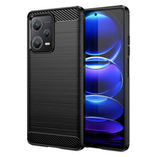 Заредете изображение във визуализатора на галерията – Carbon Case case for Xiaomi Redmi Note 12 Pro+ flexible silicone carbon cover black
