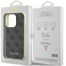 Заредете изображение във визуализатора на галерията – Guess GUHCP15LGF4GGR iPhone 15 Pro 6.1" gray/gray hardcase 4G Charms Collection
