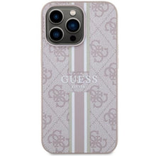Заредете изображение във визуализатора на галерията – Guess GUHMP13XP4RPSP iPhone 13 Pro Max 6.7" pink/pink hardcase 4G Printed Stripes MagSafe
