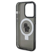 Заредете изображение във визуализатора на галерията – Karl Lagerfeld Ring Stand Karl&amp;Choupette MagSafe case for iPhone 14 Pro Max - black
