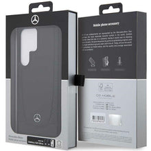 Заредете изображение във визуализатора на галерията – Original Case MERCEDES Leather Urban MEHCS23LARMBK for Samsung Galaxy S23 Ultra Black

